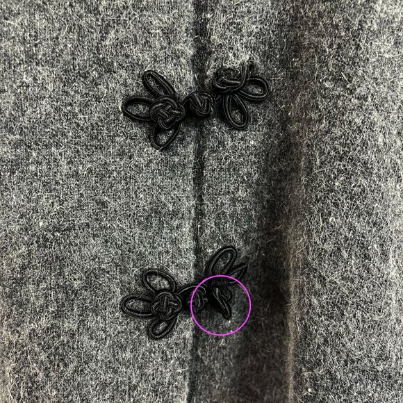 Dressbarn Gray Lambswool Button Front Cardigan Faux Fur Trim Penny Lane LARGE - Picture 6 of 6